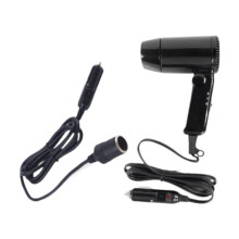 Asciugacapelli portatile da 12V per auto con cavo di prolunga per rimuovere la neve e asciugare i capelli in auto.