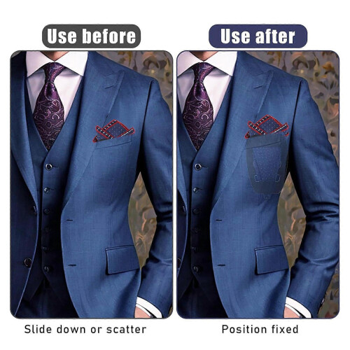 Secure Plastic Insert Pocket Square Clip For Suits Jackets 2