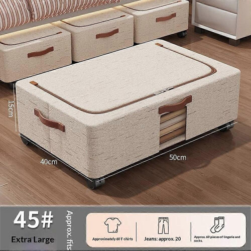 Large Under Bed Storage Box with Wheels Visible Clothes Organizer for Home 1
