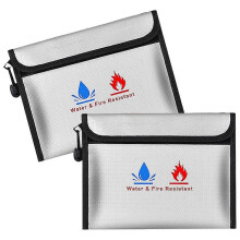 Feuerfeste und wasserdichte Dokumententasche zur Aufbewahrung von Bargeld – Große, sichere Tasche (9 x 7 cm)
