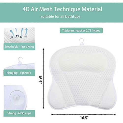 Bath Pillow Headrest for Bathtub Comfort Spa 1