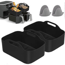 Silicone Pot Dual Air Fryer Liners 25-26cm for XX brand, Oven Safe Accessories