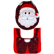 Weihnachtliches WC  Matten  Set fürs Badezimmer, rot, Vliesstoff, 49 x 45,50 cm, festliche Heimdekoration