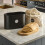 Cooks Professional Cooks Professional Bread Bin, Linen Bag and Bamboo Board Set | Black / Silver 2