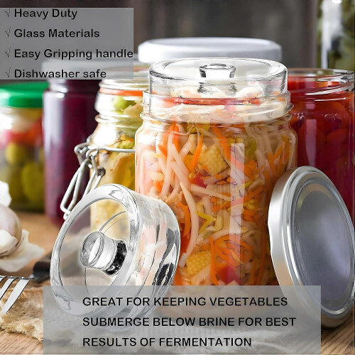 Einmachgewichte für Weithals Einmachgläser, 2er Pack Glasfermentationsset 1