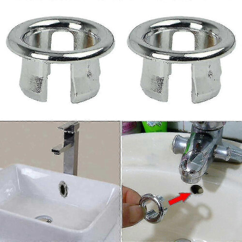 (2PCS, 2PCS) basin sink overflow cover round ring drain hole spare cap 1