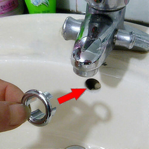 (2PCS, 2PCS) basin sink overflow cover round ring drain hole spare cap 2