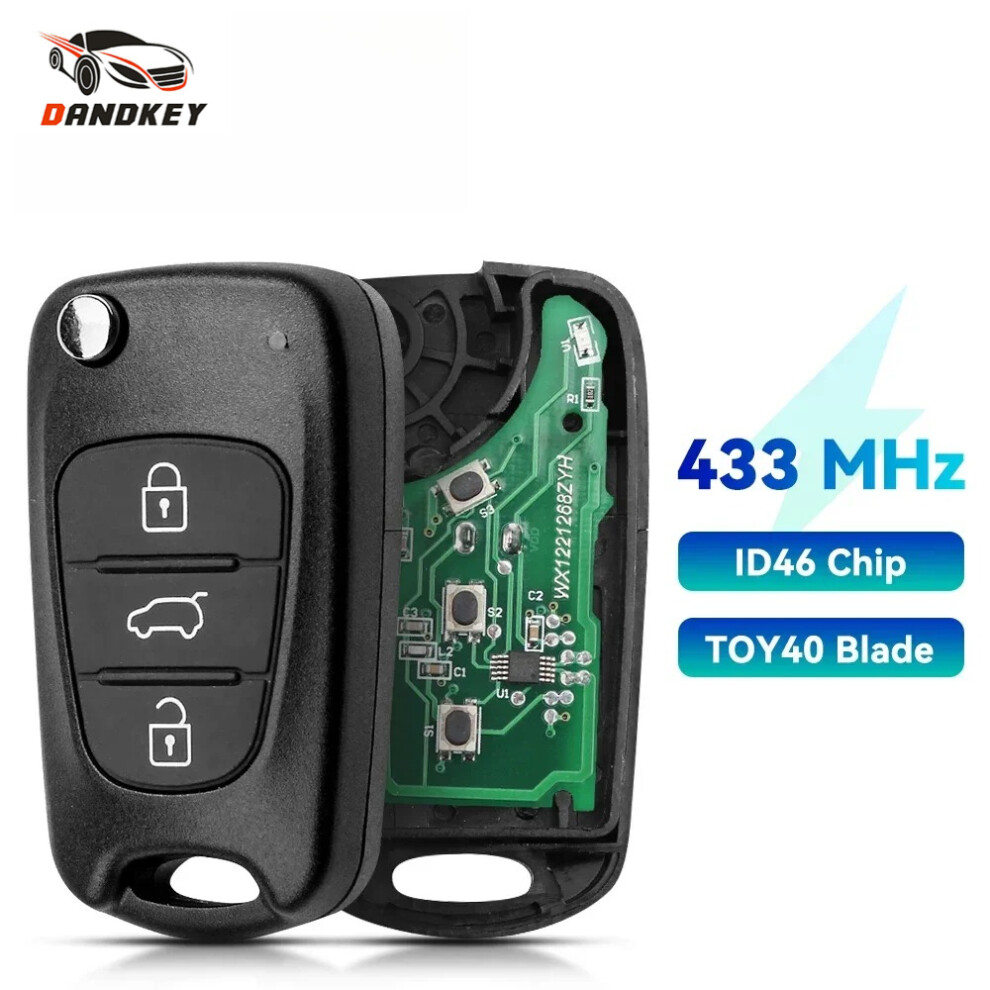 With Battery For Hyundai I20 I30 Ix35 Avante 433Mhz Ask Id46 Chip Ask Car Flip Folding Remote Control Key Toy40 Blade 6935161657562