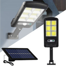 Solar Street Light with PIR Motion Sensor, IP65 Waterproof Outdoor Lighting, Remote Control Adjustable Brightness for Garden, Yard, Path