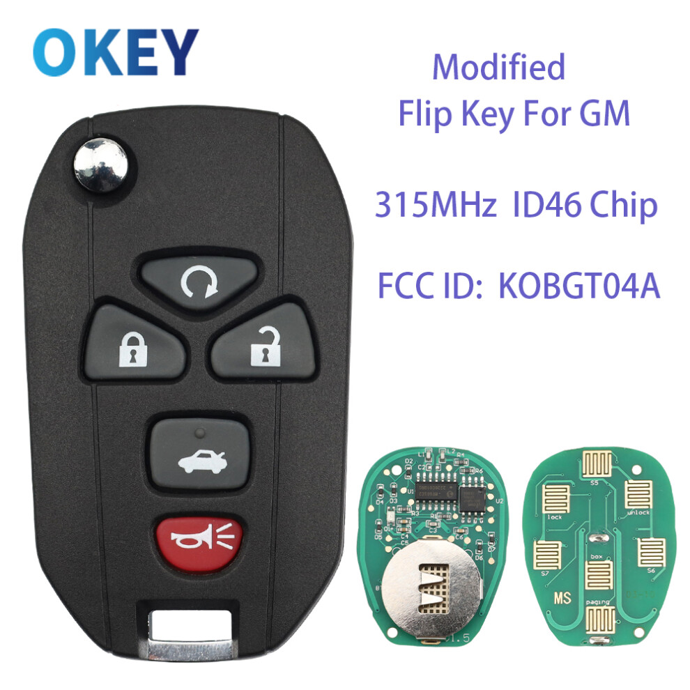 Modified Flip Folding Remote Key 315Mhz Id46 Chip Fcc Id: Kobgt04a For Gm Buick G-C Chevrolet Voor Cadillac Pontiac Saturs 6935161696080