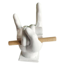 (White) Creative Rock Hand Drumstick Rack Stylish and Innovative Design Wand Display Stand Suitable for Professional Beginner Dr
