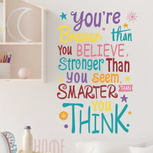 Removable Wall Sticker for Teenage Bedrooms, Waterproof Vinyl Decor with Inspirational Quote, 40x60cm