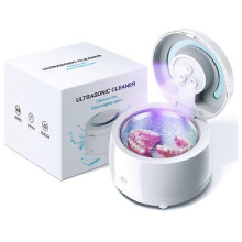 (AU, White) Teeth Cleaning Pod Retainer Cleaner Powerful Portable Dentures Cleaner UVC Professional Jewelry