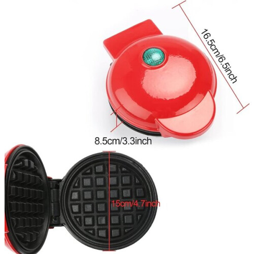 Mini Round Waffle Maker for Home Use, Breakfast Snacks, Non-Stick Cooking Plates 2