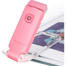 LED Clip-on Reading Light with Adjustable Brightness, USB Rechargeable, 2 Colour Modes, Blue Light Blocking for Books