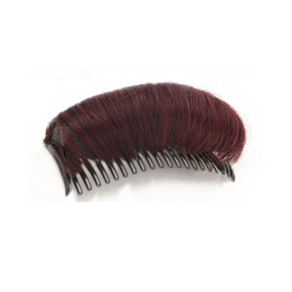 Roc-Electron Red (Wine Regular) Fluffy Hair Pad W/ Wire Comb - Invisible Wig Cushion