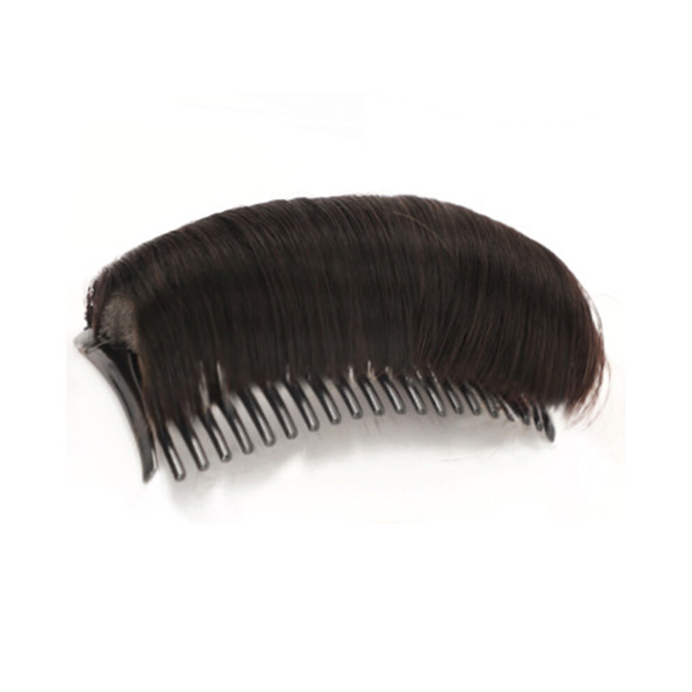 Roc-Electron Black (Brownish Regular) Fluffy Hair Pad W/ Wire Comb - Invisible Wig Cushion
