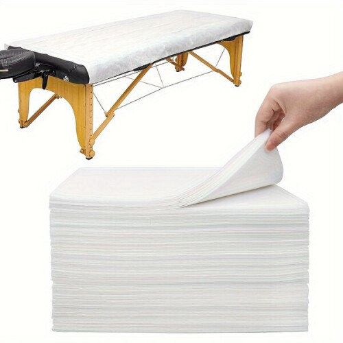 Disposable Massage Table Sheets 50-Pack, Non-Woven Odorless Covers for Professional Use 1