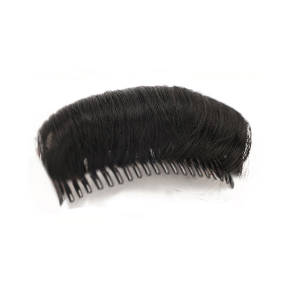 Roc-Electron Black (Natural Regular) Fluffy Hair Pad W/ Wire Comb - Invisible Wig Cushion