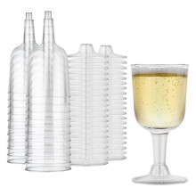 Plastikweingläser 5 oz (150 ml), bruchsicher und recycelbar für Partys, Cocktails, Desserts