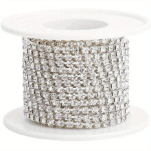 Selbstklebende Ösenkette aus silberfarbenem Harz in Rautenform für Bastelarbeiten, Schmuckherstellung und Kartenverzierung.