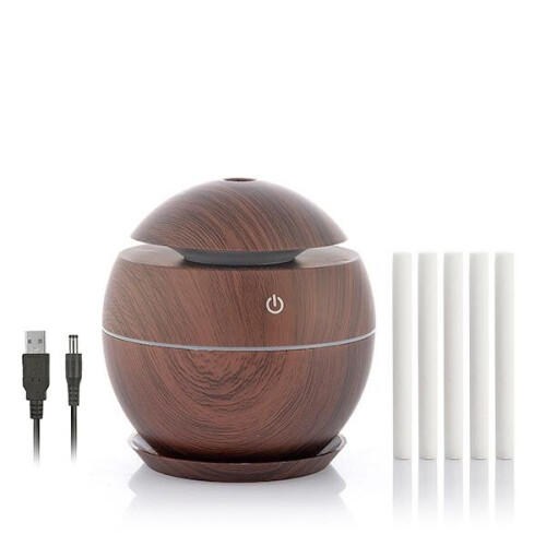 Diffusore di Aromi 130ml con Spegnimento Automatico, Luci LED Multicolori e USB per Casa e Ufficio