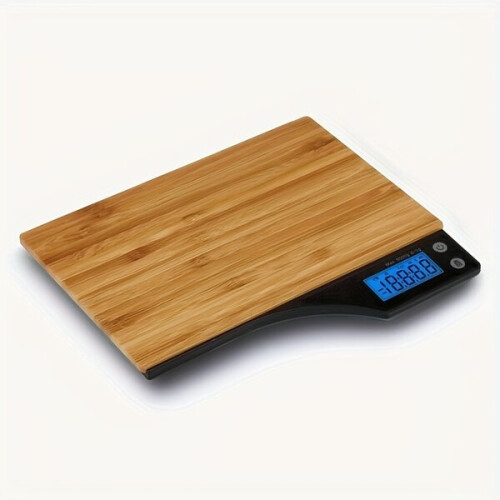 Kitchen Scale with Bamboo Panel, Digital Display for Baking and Cooking, High Precision Measurement, Compact Design