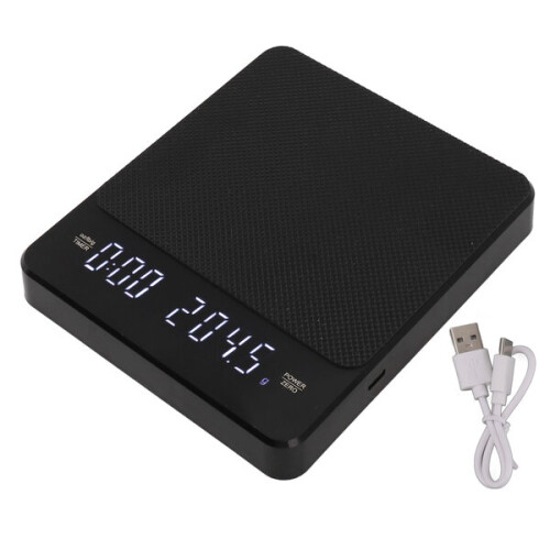 Digital Kitchen Scale, Precision 0.1g, Large LED Display, 3000g Capacity, 3 Unit Conversion (g/oz/ml), USB Rechargeable