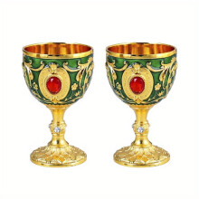 Tall Wine Glass for Banquets Weddings, Vintage Elegant Alloy Goblet, Table Decoration Daily Use