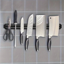 Robusto portacoltelli magnetico da parete per riporre coltelli da cucina e utensili in metallo.