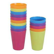 Conjunto de 15 Copos de Plástico Reutilizáveis, Cores Variadas, Copos de Plástico para Casa, Restaurante, Festas e Eventos ao Ar Livre