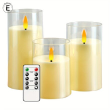 Flammenlose LED Kerze mit Fernbedienung und Timer, batteriebetrieben für Weihnachtsdekoration