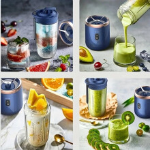 Liquidificador Portátil 40W com Ejecção Automática de Polpa, 6 Lâminas para Sumos e Batidos