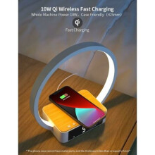 LED Bedside Lamp with Wireless Charging 3-Level Dimming, Eye-Caring Desk Light for Bedroom, Office and Nightstand