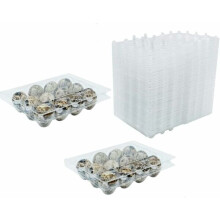 Caixa de Ovos de Codorna Transparente PVC à Prova de Choque com 12 Divisórias, Empilhável para Frigorífico