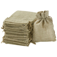 Natural Jute Bags 13.5x9.5cm, Pack of 100, Moisture Resistant Breathable for Gift Packaging and Small Item Storage