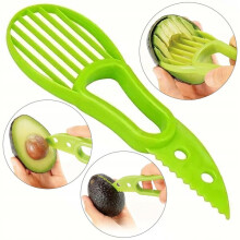 Avocado Knife Tool, Green Plastic 18cm for Stone Removal and Slicing, 3-in-1 Fruit Prep Cutter