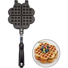 Gaufrier, revêtement antiadhésif, cuisson uniforme, forme cœur, 25 ml par fournée, compatible avec les plaques de cuisson non à induction