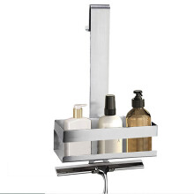 Suporte para Chuveiro, Cesto de Armazenamento de Banheiro Suspenso em Aço Inoxidável com Buracos de Drenagem, Aparência em Níquel Escovado
