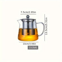 Stainless Steel Teapot with Strainer for Gas Induction Hobs, Heat Resistant, Home Use