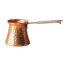 Turkse mokkapot, handgemaakt van koper, inhoud 200 ml (voor 3 personen), geschikt voor elektrische kookplaten, massief bronzen handvat
