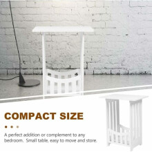 Bedside Table, Mobile with Double Shelf Storage, Compact Side Table for Bedroom, Simple Elegant Design