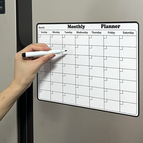 Fridge Magnet Calendar, Rubber Refrigerator Organiser, Rectangular Planning Tool for Household