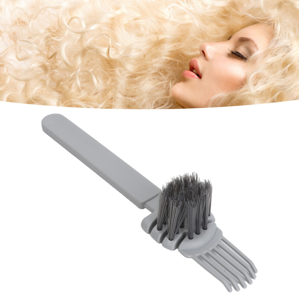 Grey 5 Pack Plastic Comb Cleaning Brushes, Dense Bristles, Long Handle,