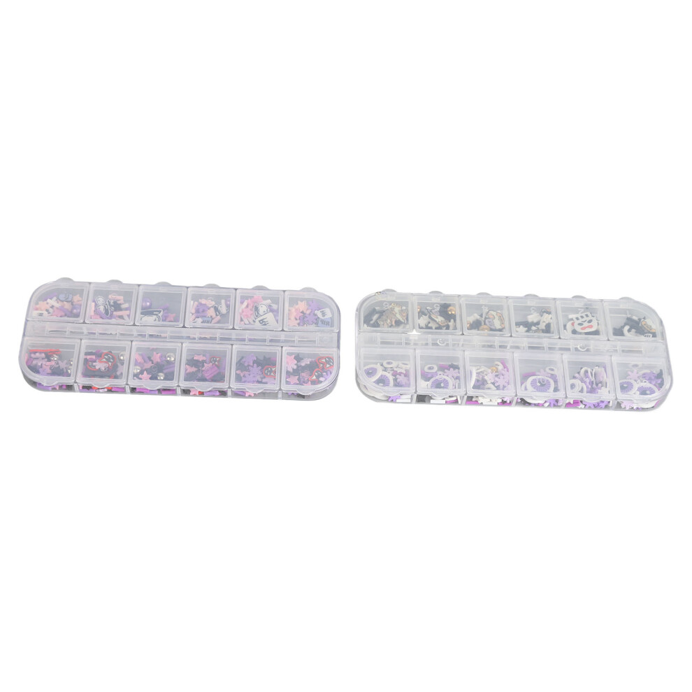 2 Box 3D Skull Nail Art Slices ABS Halloween Nail Art Decor for Women
