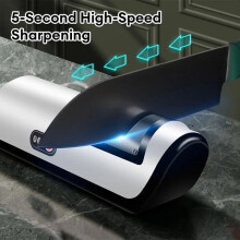 Affilacoltelli elettrico, senza fili e ricaricabile tramite USB, con 3 velocità regolabili e affilatura a due fasi per coltelli da chef.