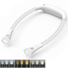 Neck Reading Light with 3 Colour Temperatures 6 Brightness Levels, 2000mAh Rechargeable, Eye Care Flicker-Free, Hands-Free Reading Lamp