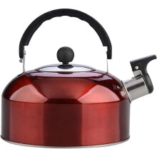 Whistling Kettle for Gas Stove with Soft Anti-Slip Handle Thumb-Button Lid, Stainless Steel Stovetop Teapot for Tea Coffee
