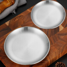 Dessert Plates, Stainless Steel Set of 6, Round Dessert Tableware for Serving Cakes Pastries