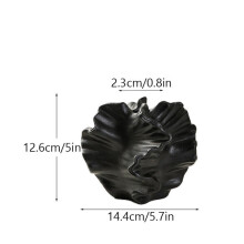 Ceramic Coral Vase, Beige Matte, Small Black for Pampas Grass Dried Flowers, Nordic Living Room Table Decor